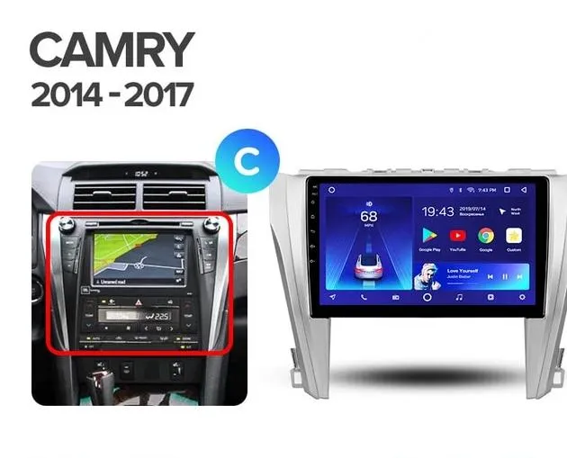 Car Dealz 10.2" Android 10.0 Toyota Camry 8 50 55 2014-2017 w CAM In Dash Plus OEM Fascia