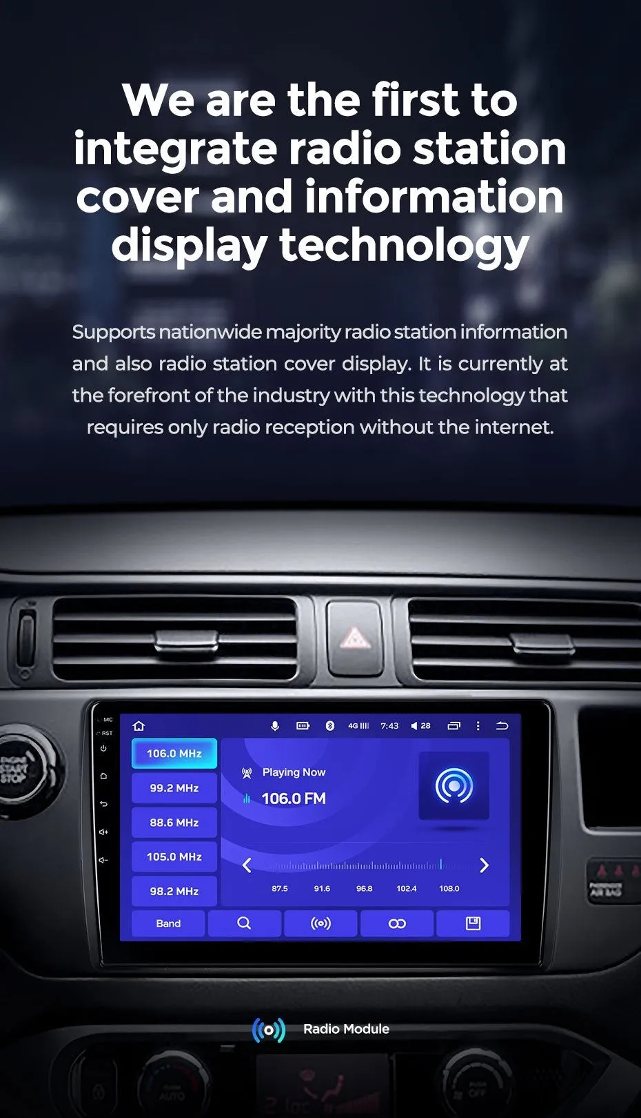 Car Dealz 10.2" Android 10.0 Toyota Camry 8 50 55 2014-2017 w CAM In Dash Plus OEM Fascia