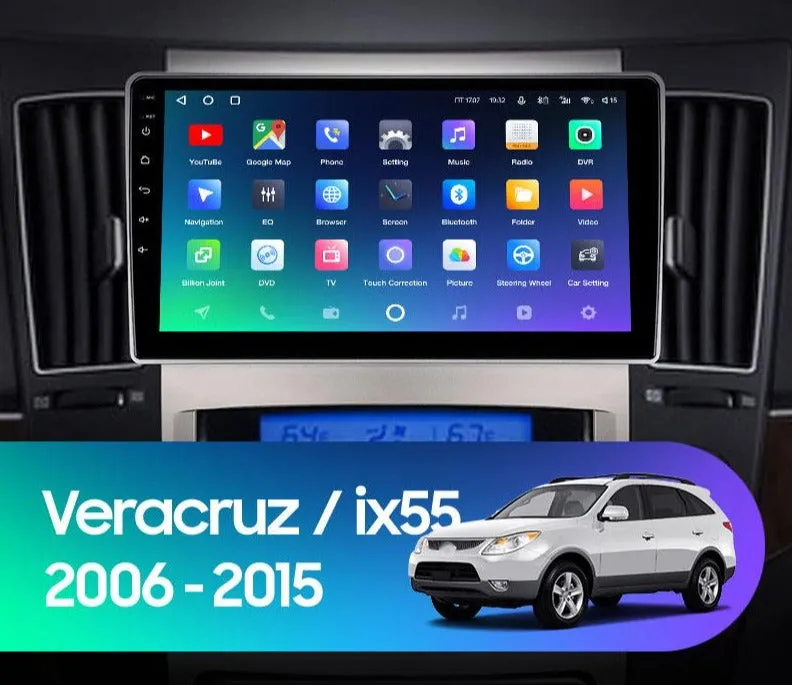 Car Dealz Premium Advanced 4G Data Model 10.2" Android 12.0 For Hyundai Veracruz ix55 2006 - 2015 In Dash Plus OEM Fascia