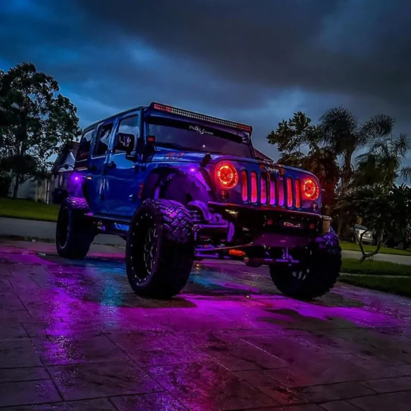 Suparee 7" Jeep RGBW LED Headlights with Z Cut-off Focus Beam for 1997  Wrangler
